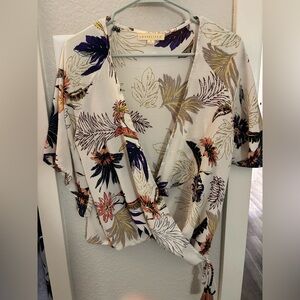 Lovestitch Purple and Cream Floral Top